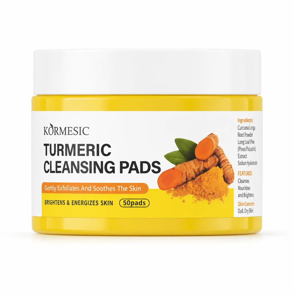 Turmeric Kojic Acid Cleansing Pad, exfoliating and deep cleansing, suitable for face and body, 50 tablets, daily facial care for men and women