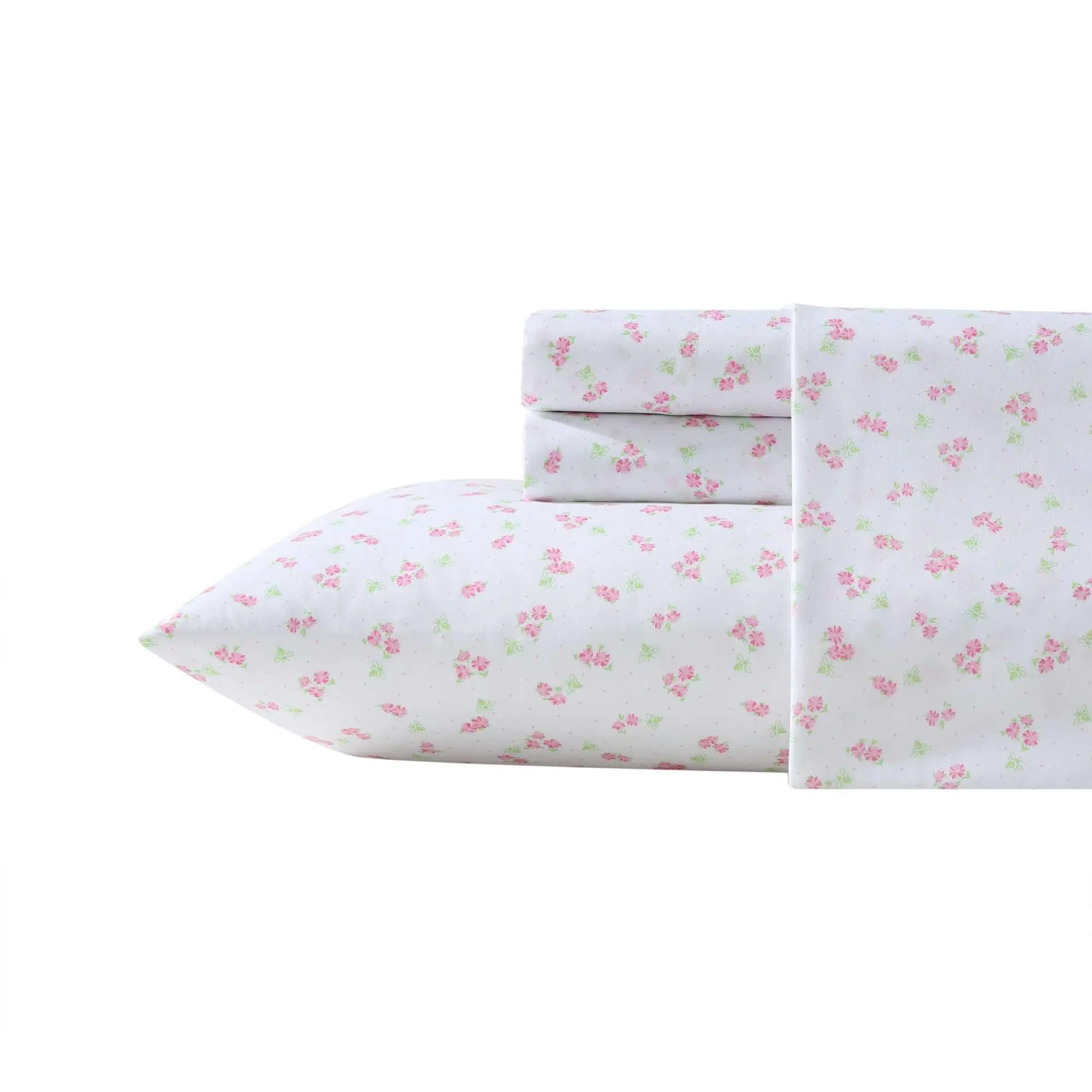 Laura Ashley Busy Bee Pink-Green Twin XL SheetSet Laura Ashley Busy Bee Pink-Green Twin XL SheetSet