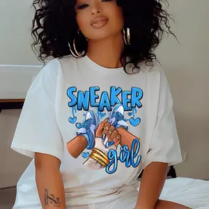 READY TO PRESS DTF PRINT TRANSFER- Blue Sneaker Girl- NOT A T-SHIRT