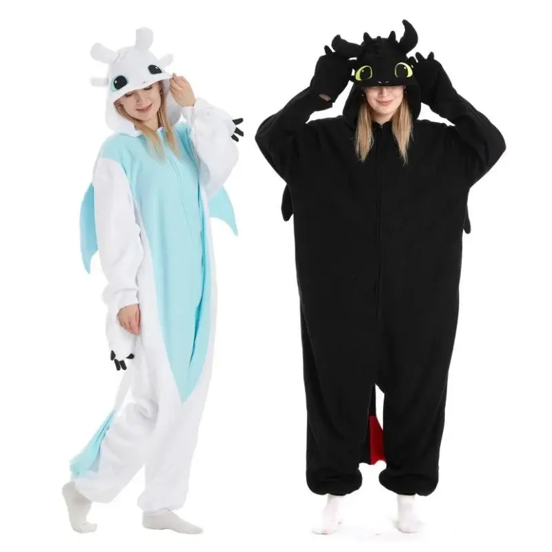 Onesie Animal Cartoon Pajamas For Adult Women Men How to Train Toothless Dragon Pyjamas Cosplay Party Costume Jumpsuit H8Gf