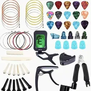 Guitar Accessories Kit Ukulele Tuner Finger Protection Sleeve Tuning Device for Musical Instruments