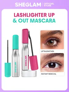 【FREE Mascara Remover $25+】SHEGLAM Lashlighter Up and Out Mascara with Remover Set Lengthening Curling Volumizing Mascara Smudge Proof Waterproof Long Lasting Easy Removal Lash Set