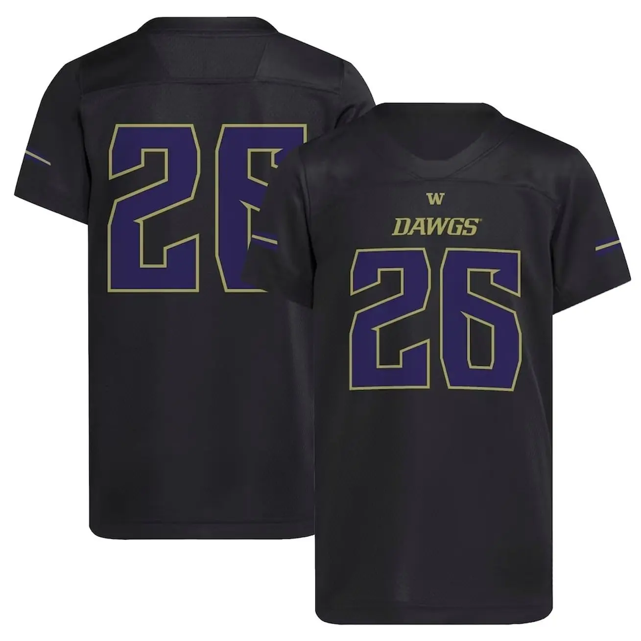 Unisex Football College #26 Washington Huskies Dawgs Strategy Football Jersey - Black