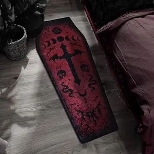 Gothic Cross Pattern Carpet, Non-slip Washable Floor Mat, Hallway Runner Rug, Decorative Rugs for Home Living Room Bedroom, Home Decor, Halloween