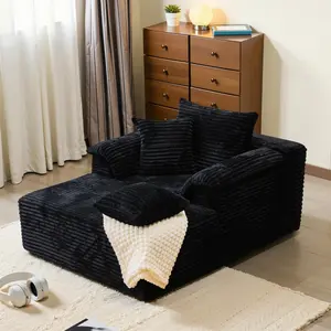 Oversized Indoor Recliner with Side Pockets Deep Seat Corduroy Single Sleeper Compressed Boneless Sofa Bed with Pillows for Living Room Bedroom Study No Assembly Required Comfortable Upholstered Sectional