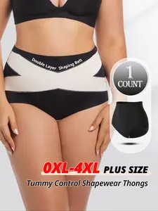 3pcs Plus Size Super High Waist Tummy Control Fit Briefs Women Womenswear Shapewear Bottom Lingerie Cross Target Belly Shaping Panties Butt Lifting Underwear 0XL-4XL Underwear