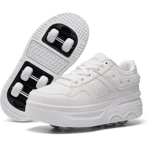Roller Skate Shoes 6 Wheels for Boy Girls Kids Detachable Sneaker Beginner Skating Shoes2026