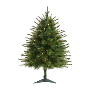Nearly Natural 3' New England Pine Christmas Tree w/50 Lights