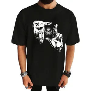 Occult Hand Gesture Graphic T-Shirt for Men Women, Gothic Streetwear Tee, Dark Aesthetic Symbol Shirt, Trendy Unisex Cotton Casual Top, Edgy Alternative Fashion Tee, Streetwear Graphic Shirt, Gift for Goth Lovers