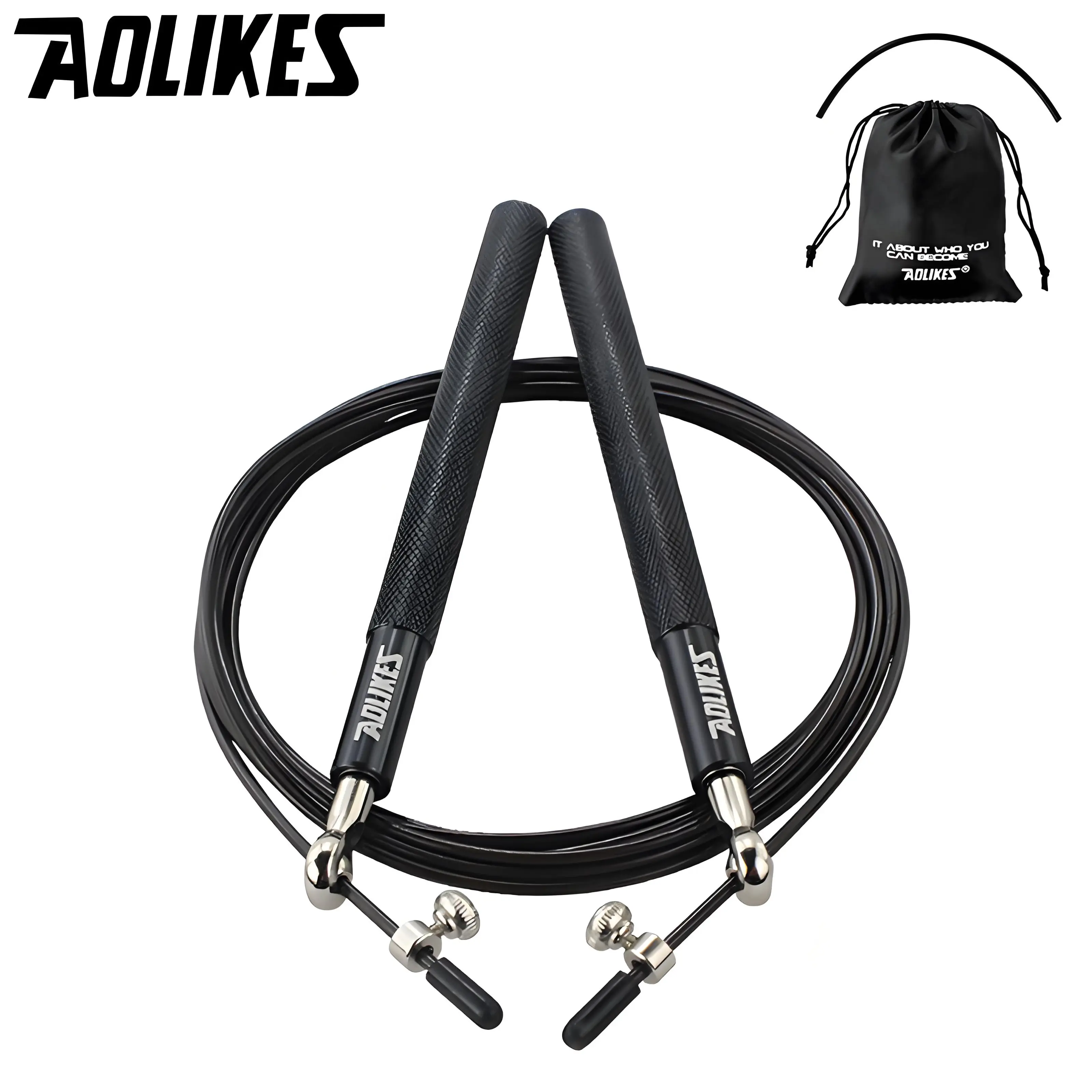 Adjustable Speed Jump Rope with Aluminum Handles, Tangle-Resistant Steel Cable & Ball Bearings for CrossFit and HIIT - Pro Skipping Rope for Men and Women, Pvc Jump Rope