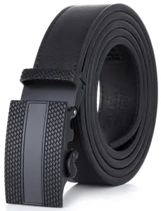 Men's Lozenge Plaque Leather Ratchet  Belt