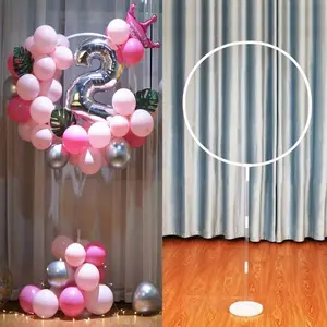 Round Balloon Fixed Base Ring 1 Pack Sturdy Plastic Garland Frame Reusable DIY Craft Supplies For Party Birthday Decorations Wedding Christmas Graduation Layout
