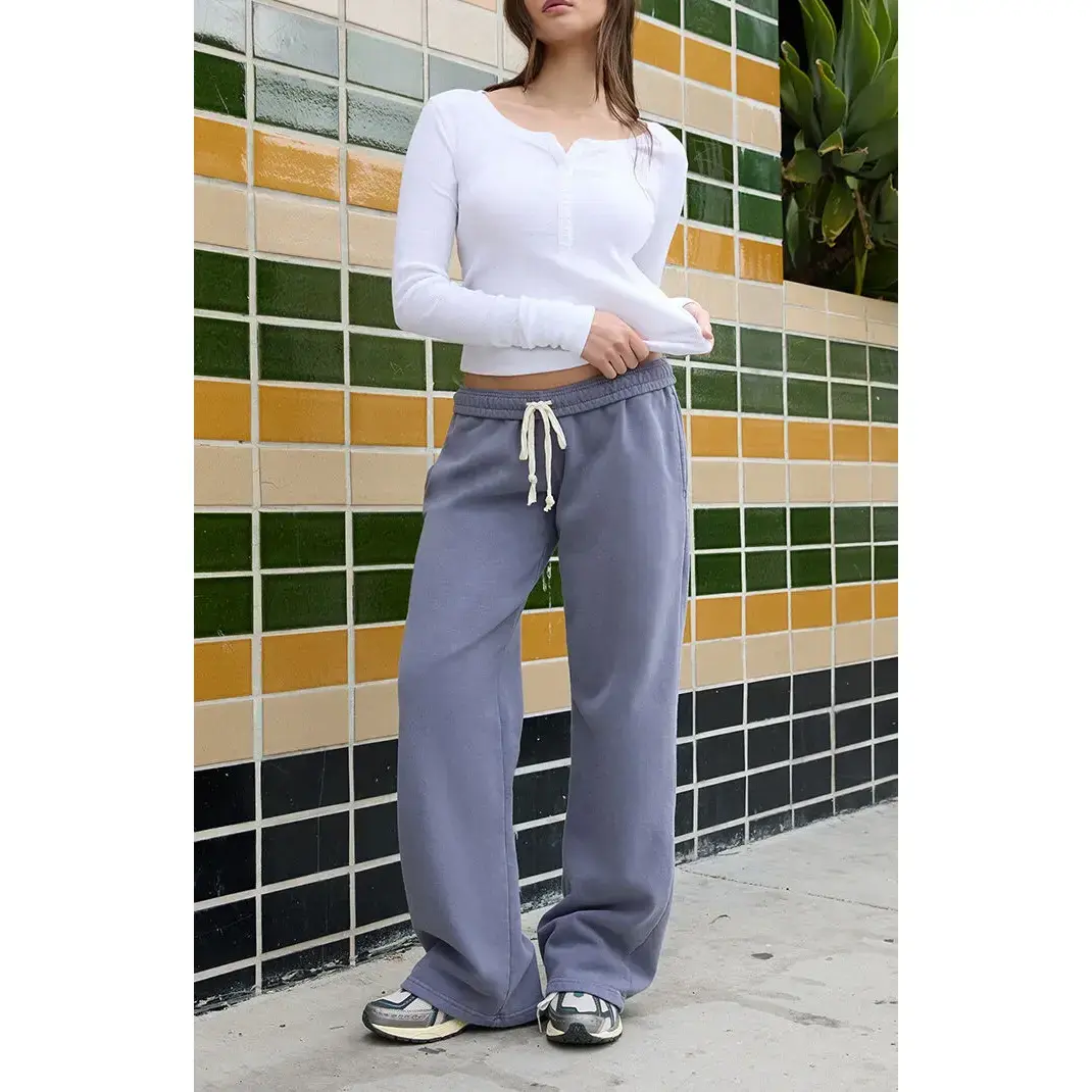 John Galt Women's Blue Anastasia Tie Baggy Sweatpants