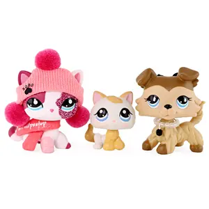 3PCS Mini Cat & Dog Figurines Set - Collectible Pet Toys with Winter Accessories, Great for Kids Pretend Play, Party Favors, Cake Toppers & Gifts