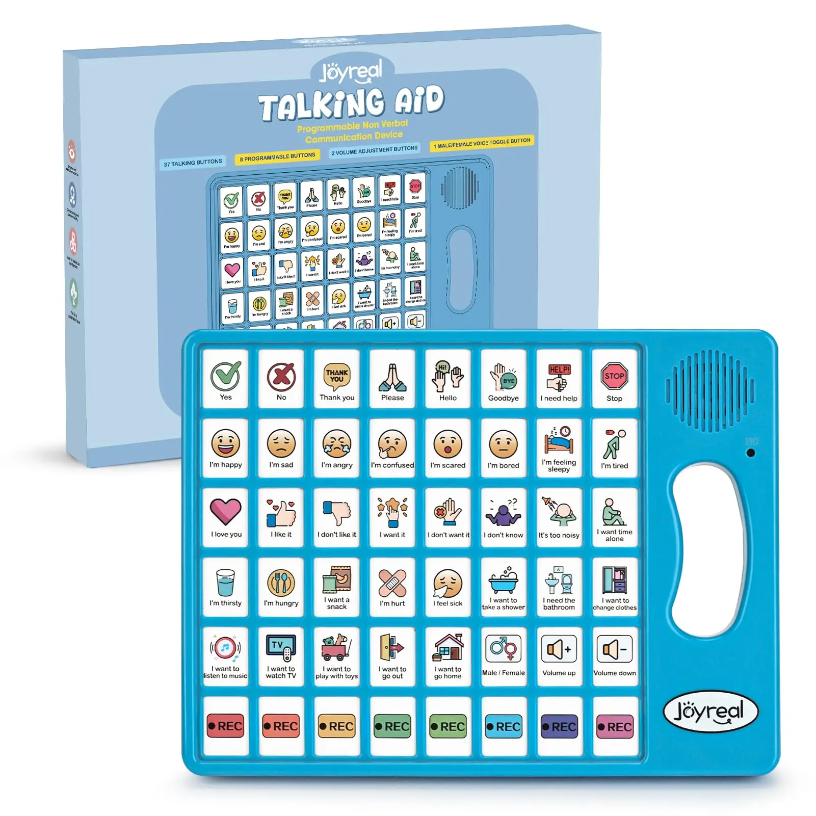 Joyreal AAC Communication Device for Autism with Programmable Buttons & Adjustable Volume - Sensory Speech Therapy & Stroke Rehab Tool for Kids & Adults, #SummerVibes