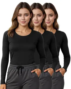 NY Threads 3-Pack Women's Slim Fit Long Sleeve Nurse Underscrub Shirt