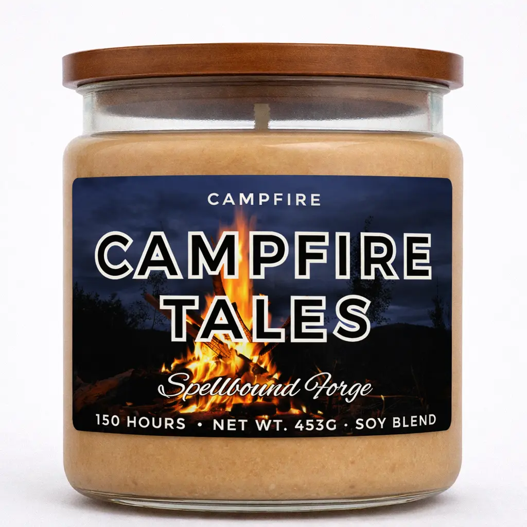 Campfire Tales Scented Candle - Smoky Firewood Fragrance, Nature-Inspired Aroma, Home Decor Accent Set for Cozy Spaces