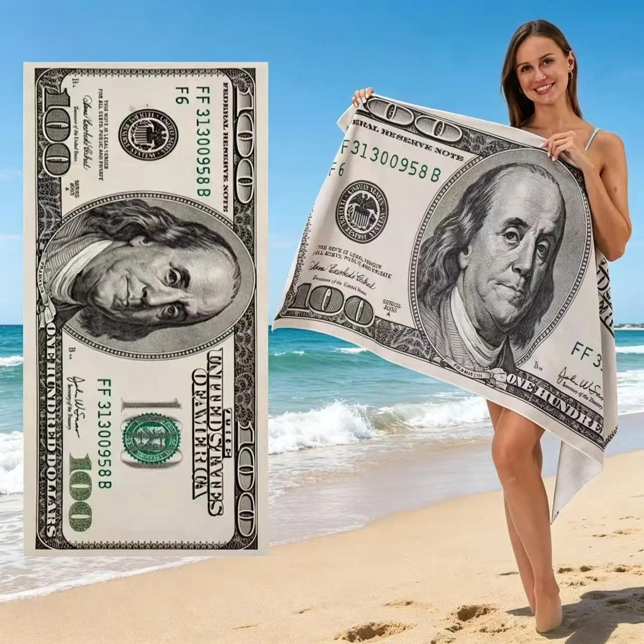 Bestselling Ultra-Fine Fiber Beach Towel Custom Print Design Beach Towel Large Beach Towel Bath Sheet, High-Quality Absorbent Material, Perfect for Summer, Water Absorbent Towel