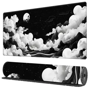 Cloud & Moon Design Extended Mouse Pad, 1 Count Rectangle Large Gaming Mouse Pad, Non-slip Personalized Mouse Pad for Home Office Desk