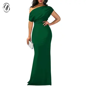OYV Women's Elegant Sleeveless Off Shoulder Bodycon Long Formal Cocktail Party Evening Dress