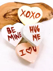 Organic bath bomb / Valentine's Day / conversation hearts / conversation heart bath bombs / organic bath fizzy / organic bath fizzie