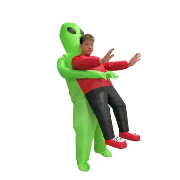 Adult-Kid Inflatable Costumes, Scary Ghost & Alien Full-Body Walking Suits with Built-In Fan, Cape Included, Alien Adult 150-190 Fit for Halloween Parties, Festival, Handmade, Hug Person Tentacles, Multi-Size, Cloth, Mechanical, Funny Alien Theme