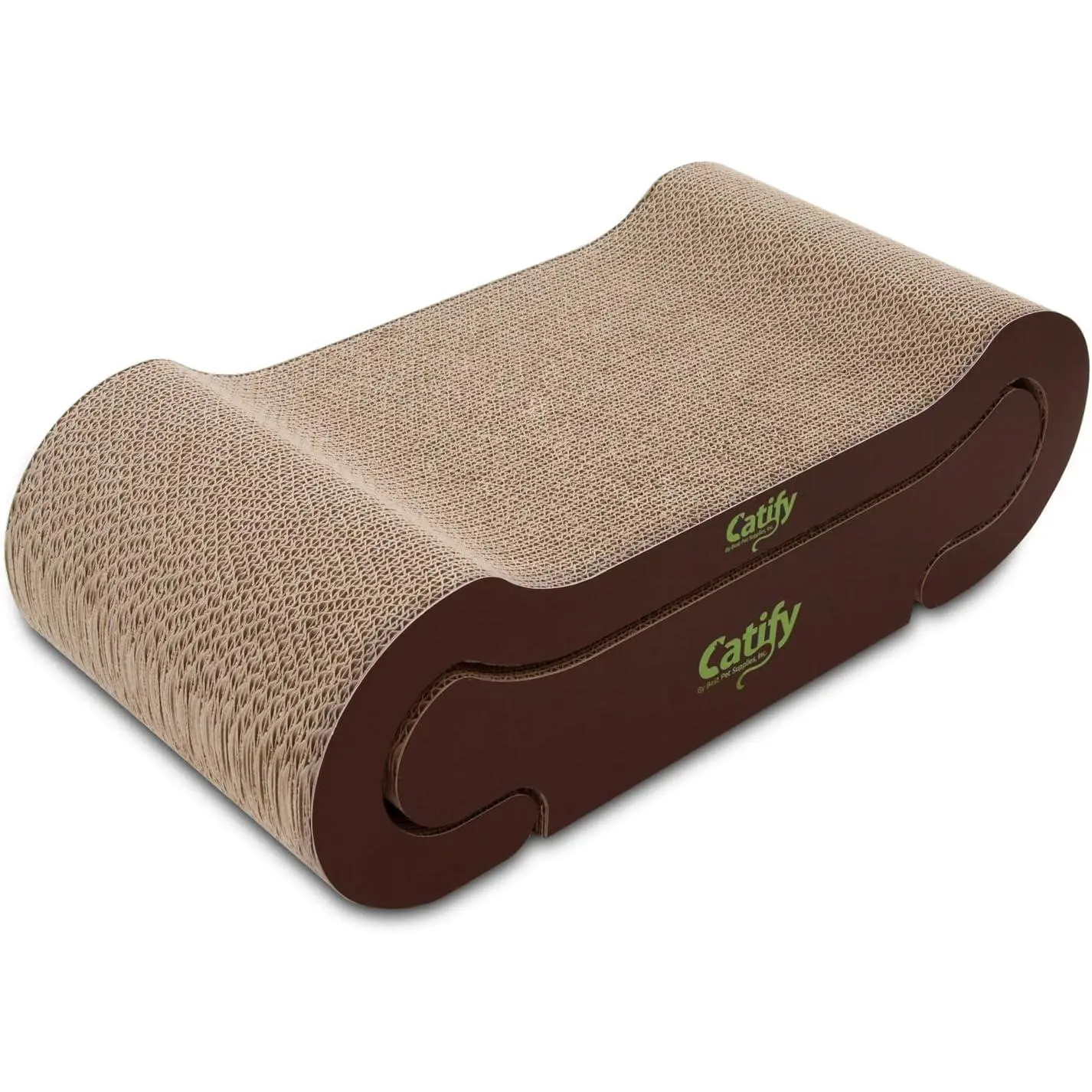 Best Pet Supplies Catify Corrugated Cardboard Cat Scratcher - Lounger I | Corrugated Cardboard, Double Sided Cat Scratching Pad, Indoor Furniture Protector, Durable, for Kittens and Cats,
