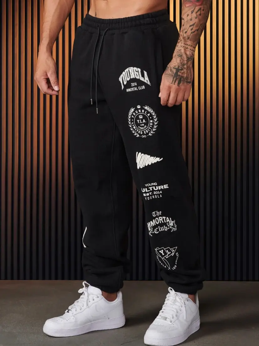 YoungLA Immortal Killer Joggers, Men's Graphic Jogger Pants, Relaxed Fit Gym Sweatpants, Streetwear Workout Trousers