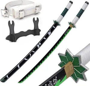 Kinstore 41" Shinazugawa Sanemi Plastic Katana Samurai Sword Demon a Slayer Cosplay Plastic Sword for Costume Replica