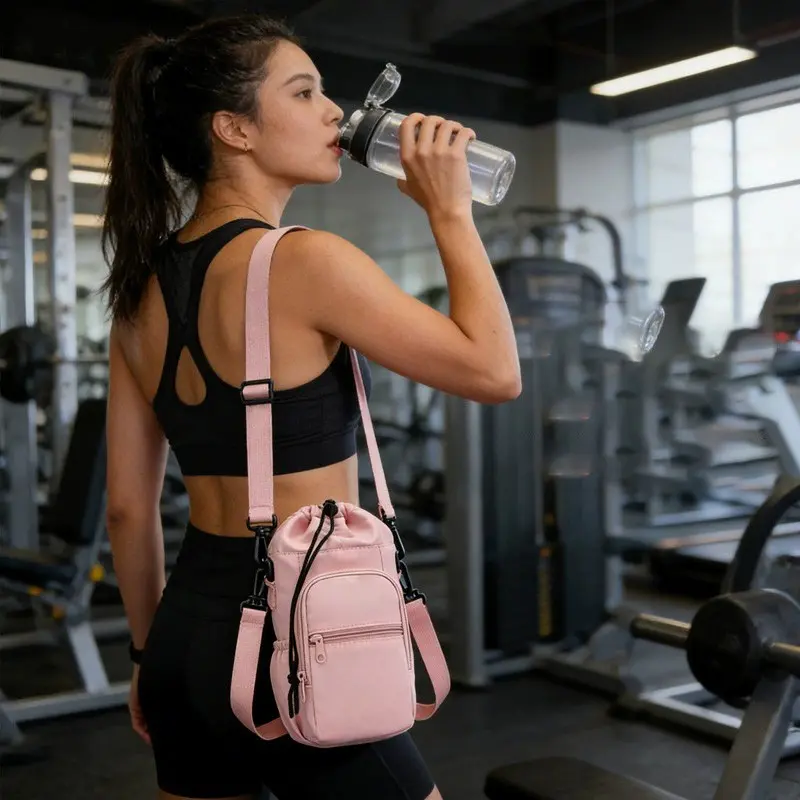 Large Capacity Crossbody Water Bottle Bag, Insulated Cup Pouch, Tumbler Carrier, Single Shoulder Water Bottle Case, Phone Storage Bag, Bottle Holder