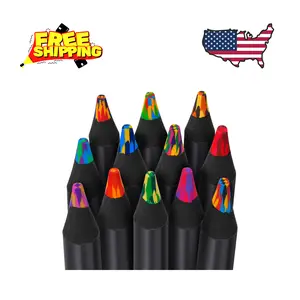 12 Colored Rainbow Pencils, Birthday Party Favors Arts
