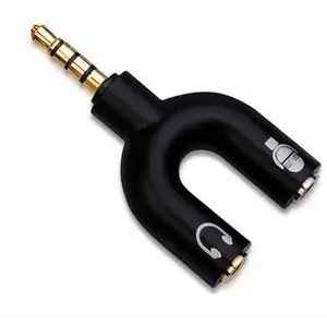 3.5mm Stereo Audio Male to 2 Female Headphone/Mic U Splitter Cable Adapter