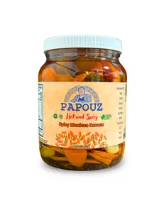 Papouz Pickled Carrots Spicy 64fl oz. Spicy Mexican Carrots Sliced
