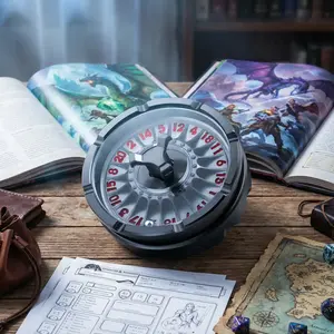 Magnetic D20 Ball Bearing Maze Dice | Metal Fidget Toy &   rpg Game Dice in One | Stress Relief Gadget for DND, TRPG & Tabletop Gaming roll dice Vibrant Orange and Yellow Icosahedron Dice Set gift case