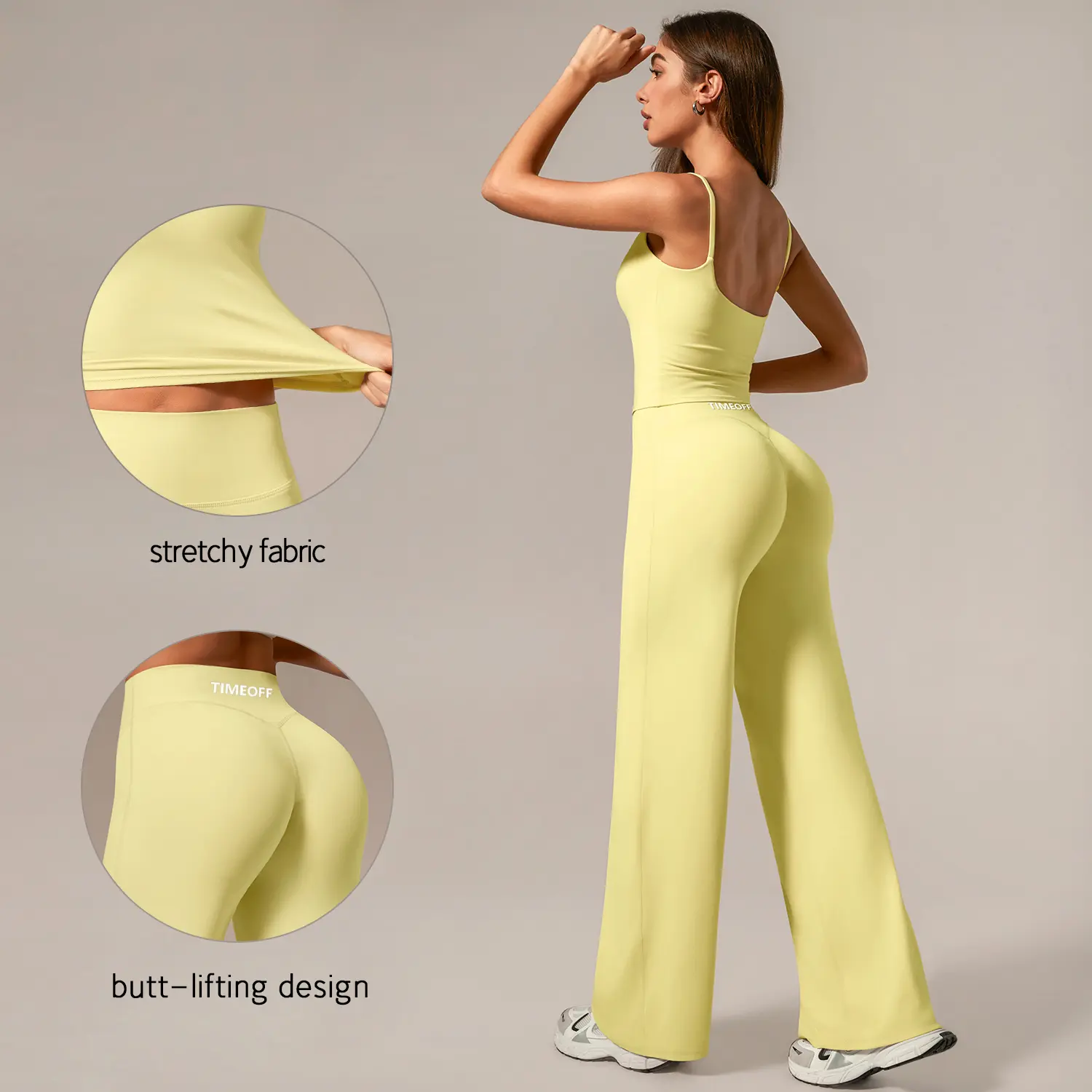 TIMEOFF Women's 2-Piece Athleisure Workout Set for Women - Adjustable Strap Tank Top & Leggings, Buttery Soft 4-Way Stretchy Fabric, Butt-Lifting, Tummy Control, Non-Slip, Breathable, Ideal for Yoga, Gym, Workout Sets For Women, Tank Tops