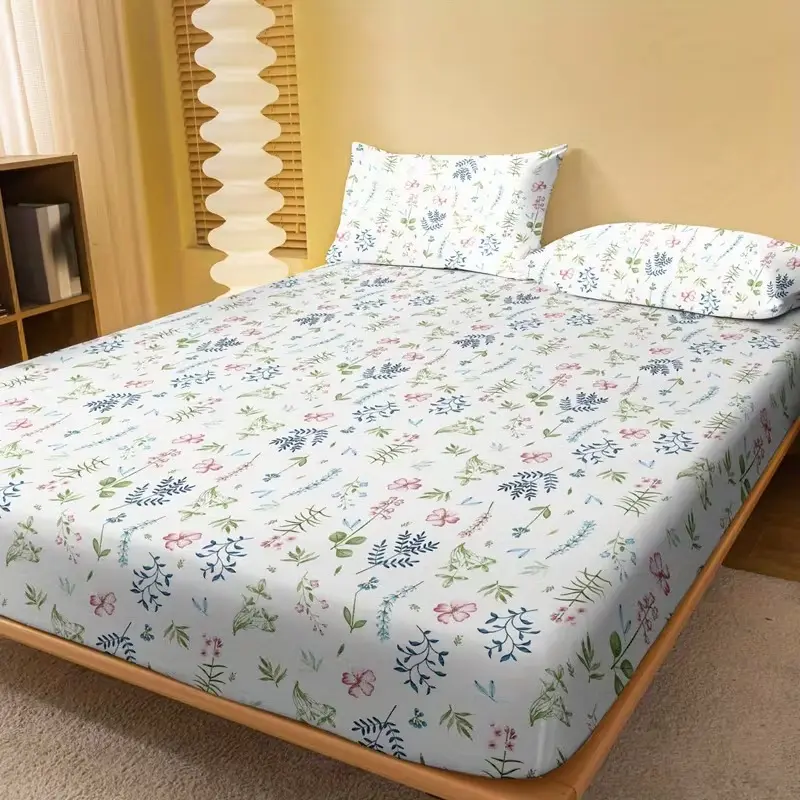3pcs Fresh Floral Bedding Set, Soft Comfortable Bedroom Decor, Decorative Bedsheet Sets, Simple Style Bed Sheet and Pillowcases, Ideal for Guest Room and Dormitory