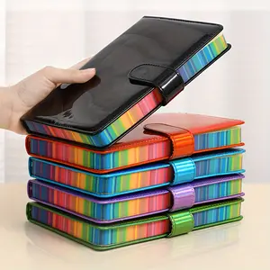 A5 Notebook with Laser Soft Cover, Simple Student Diary, Business Thick Memo Pad, 180 Pages, Unique Laser Design, Colorful Binding, Stationery Supplies