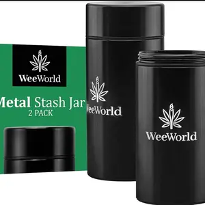 2 Pack Smell Proof Odor proof Airtight Storage Kitchen Herb Jars Containers Weed