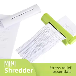 Mini Handheld Paper Shredder Portable Manual, Compact Home Office Privacy Shredder for Students Secure Document