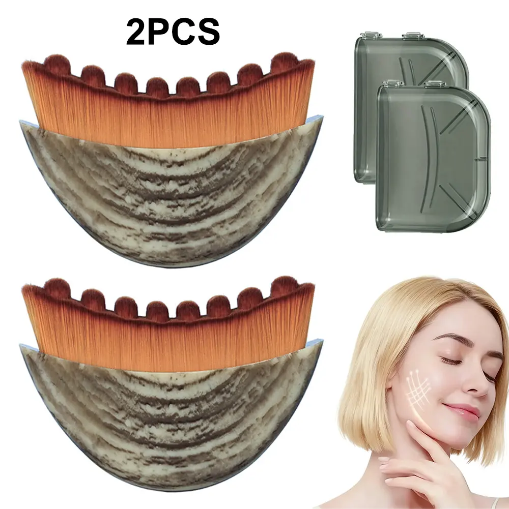 [Summervibes] Cotsoco Lymphatic Contour Face Brush for Jawline & Chin Sculpting, Soft Bristles Dry Brushing Massager for Lymphatic Drainage & Facial Fatigue Relief, Beauty Roller Daily, Gift for Women