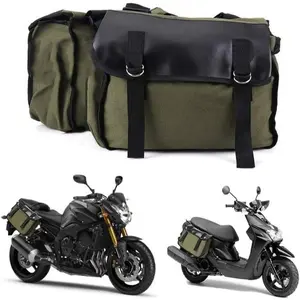 Saddle Bag for Motorcycle Panniers Bags for Bicycle Bike, Large Capacity Saddlebags Tool Bag Side Backpack For Honda For Suzuki For Harley For 150cc scooter For Kawasaki and More. rack Dual-Pocket Rear Seat