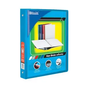 212 MAIN 1/2" Cyan 3-Ring View Binder with 2 Pockets, Rubber Spine, Case of 12