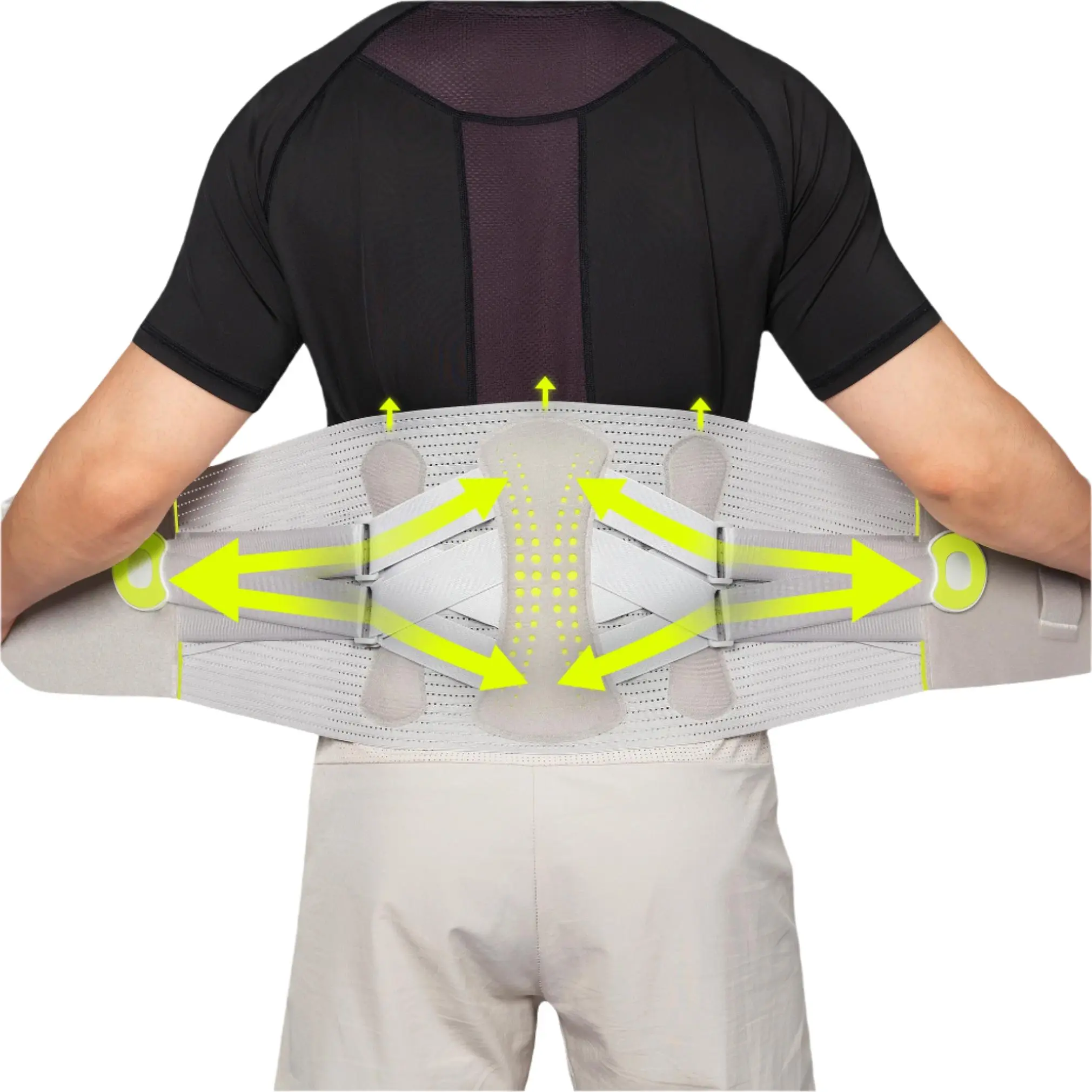 FallFreshness Adjustable Breathable Lightweight Back Brace - Waist Trainer for Sedentary Lumbar Discomfort, Spinal Healthcare, Exercise Use