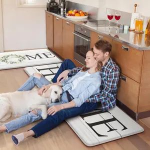 2PCS Anti Fatigue Kitchen Rugs Non-Skid Waterproof Kitchen Floor Mat Cushioned Comfort Standing Mat for Office,Laundry,Sink,Home