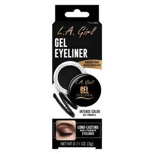 L.A. Girl Gel Eyeliner - Jet Black, Highly Pigmented, Smudge-Proof, Water-Resistant, Long Lasting, 0.11 oz