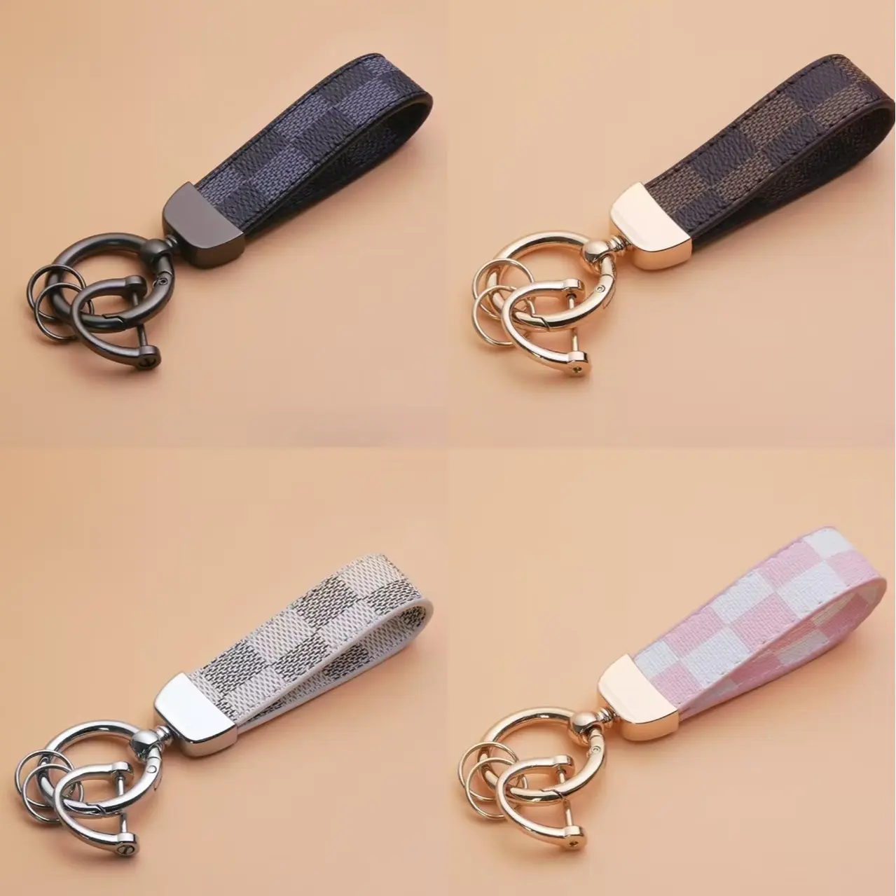 Unisex Leather Print Horseshoe Keychain - Metal Buckle Durable Leather Elegant Universal for Daily Use Gifts Auto Accessory, Key Holder, Key Tag, Key Rings For Car Keys