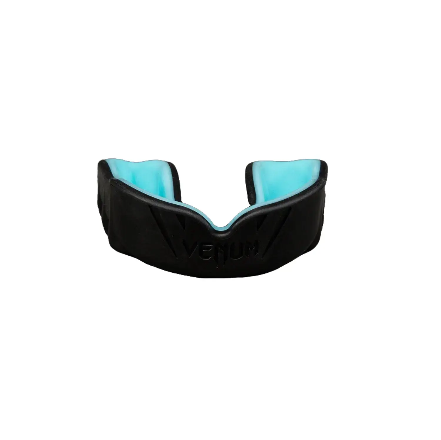 Venum Challenger Unisex Rubber & Gel Mouthguard - Black/Turquoise, Newly Improved, Breath-Easy, Custom Fit, Gel Frame, Absorbs Shock, Functional, Train with Impact Sports Protective Gear