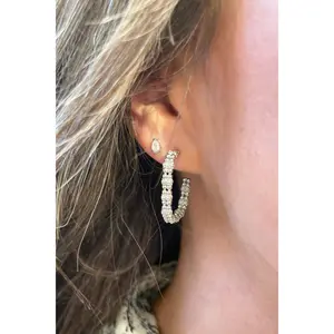 Textured Rectangle Hoop Earrings