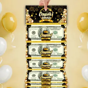 and Blue Dual Color Balloon Style Graduation Cash Gift Folding Envelope, Fun Surprise Piggy Bank with 50 Bags, Perfect for Kids and Adults