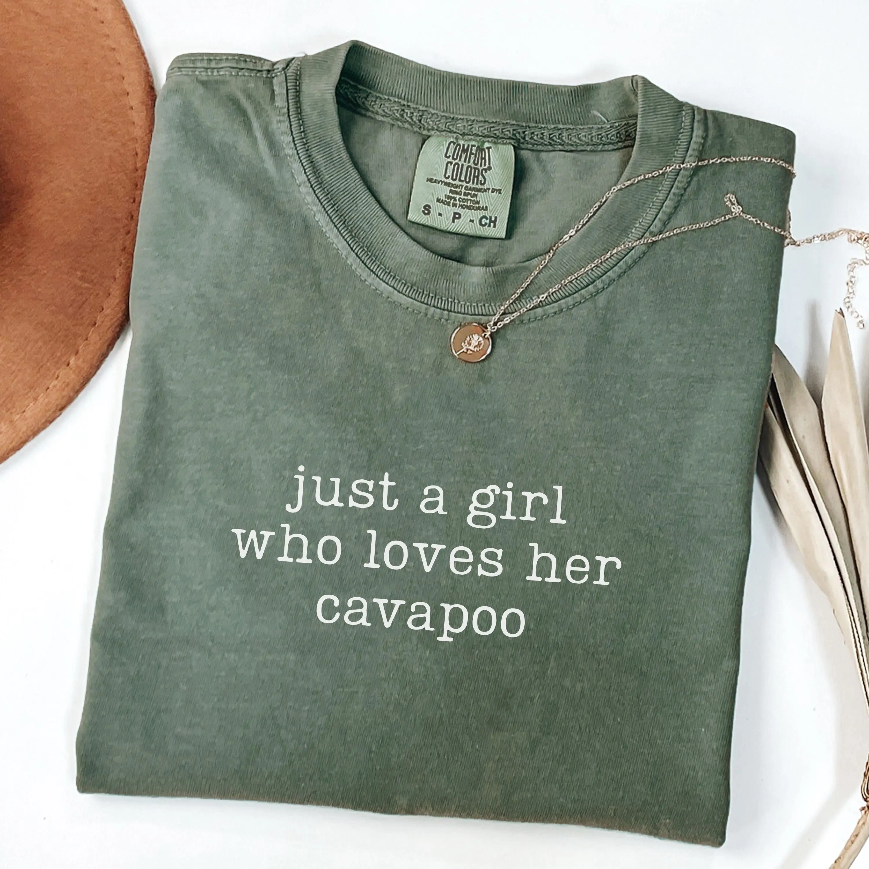 Comfort Colors Just A Girl Who Loves Her Cavapoo Shirt, Cavapoo Mom Shirt, Cavapoo Owner Gift, Dog Mama Tshirt, Cavapoo Lover Gift
